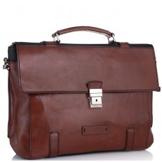 Стильный мужской кожаный коричневый портфель Tiding Bag t0041 - Royalbag Фото 2