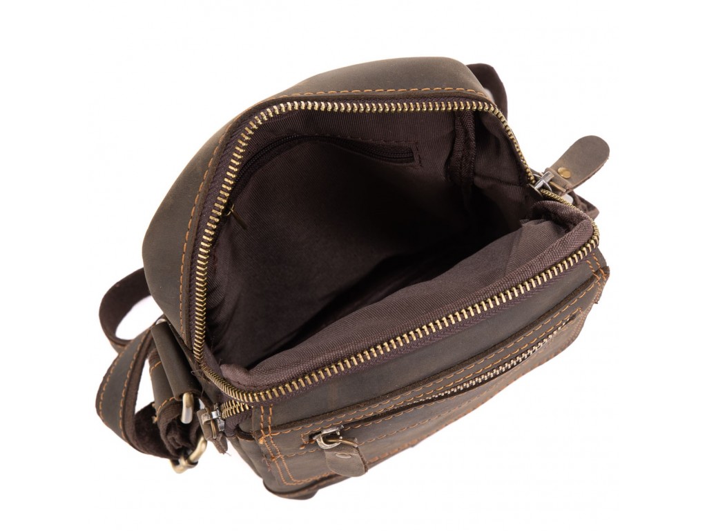 Мужская кожаная сумка коричневая Tiding Bag t2101 - Royalbag