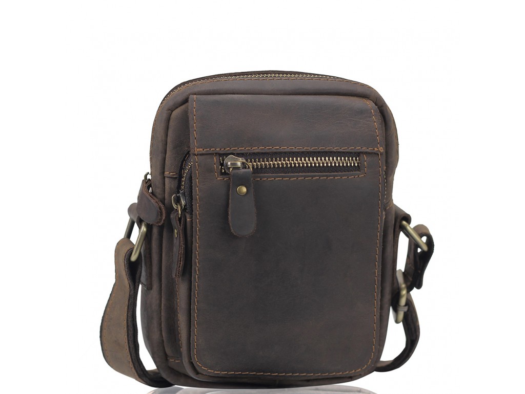 Мужская сумка через плечо из винтажной кожи Tiding Bag t2102 - Royalbag Фото 1