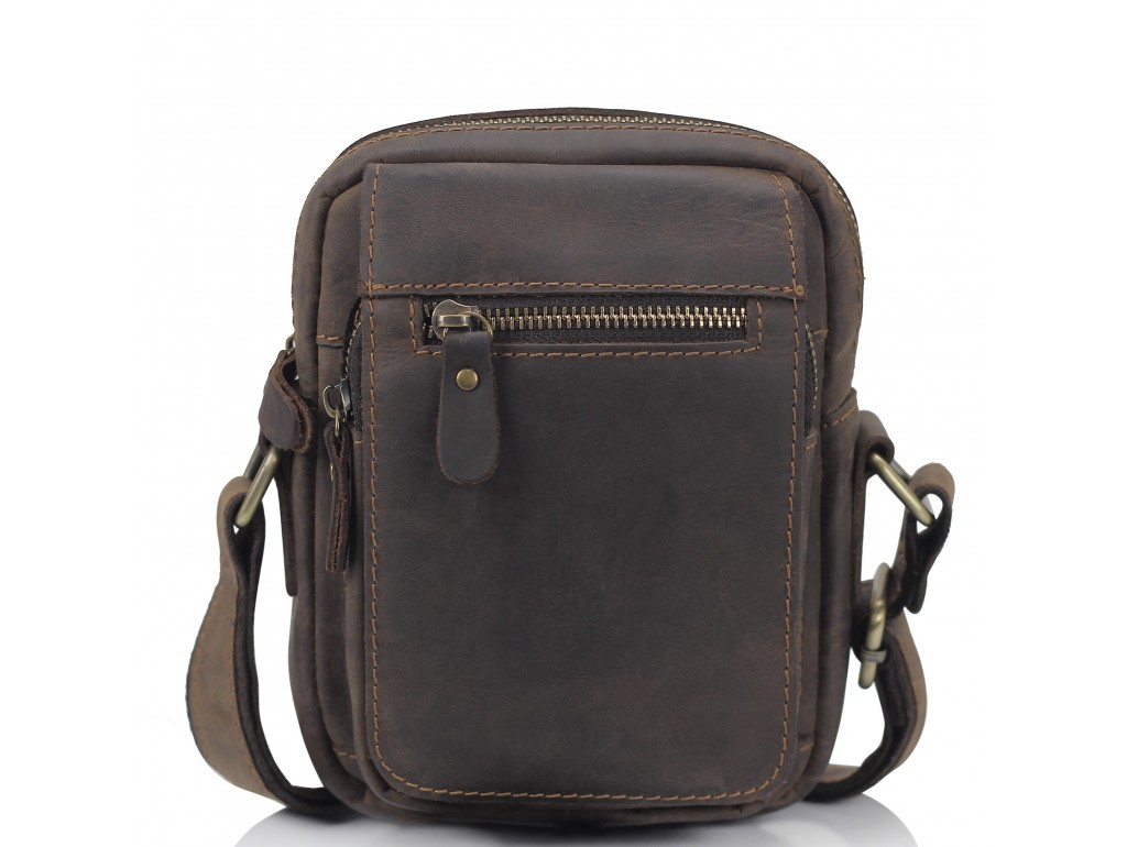 Мужская сумка через плечо из винтажной кожи Tiding Bag t2102 - Royalbag