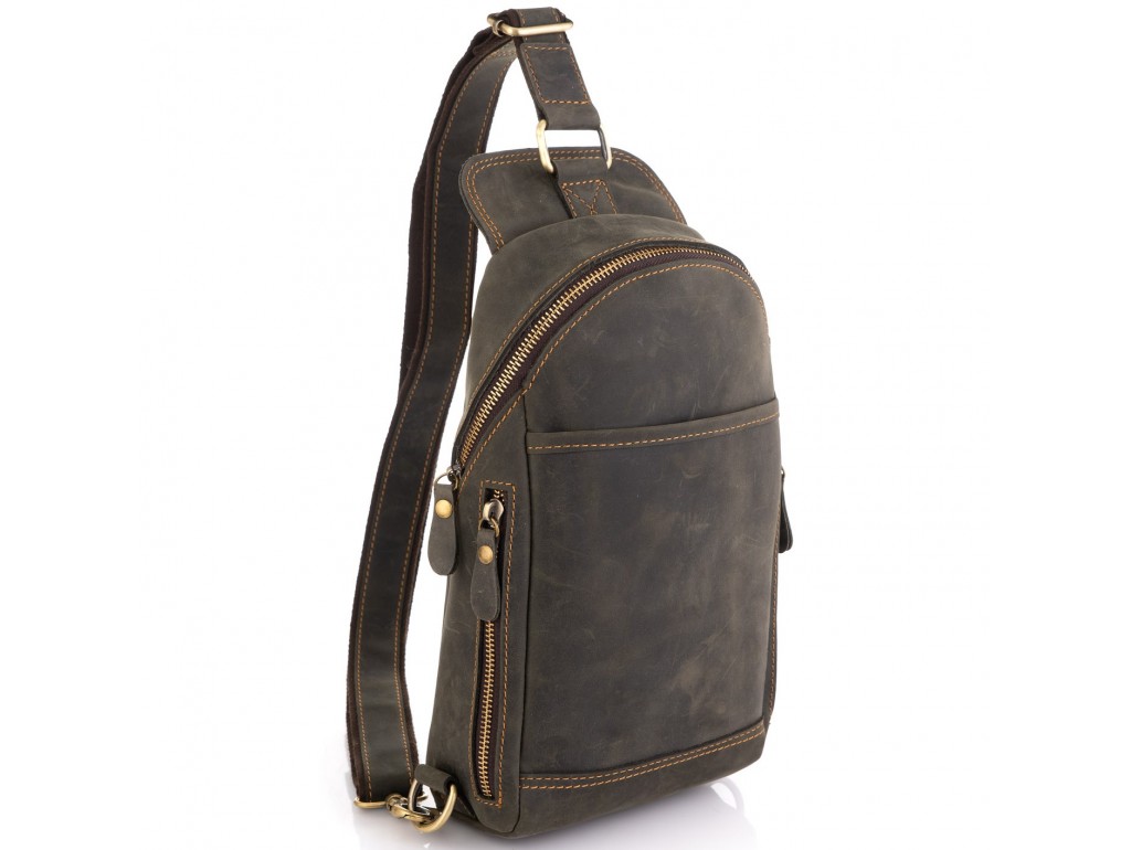 Сумка-слінг в вінтажному стилі коричнева Tiding Bag t2104 - Royalbag Фото 1