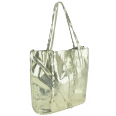 Женская кожаная сумка-шоппер золото UnaBorsetta W05-B6101-11GM - Royalbag