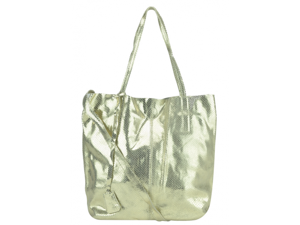 Жіноча шкіряна сумка-шопер золото UnaBorsetta W05-B6101-11GM - Royalbag