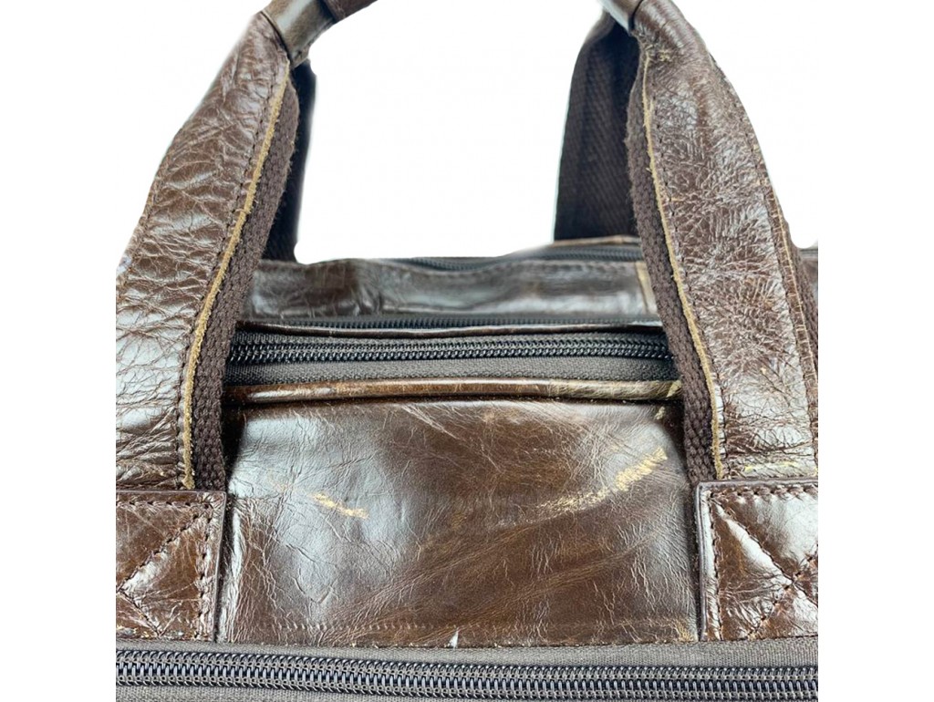 Уценка! Мужская дорожная деловая кожаная сумка с карманами Tiding Bag 7343C-5 - Royalbag