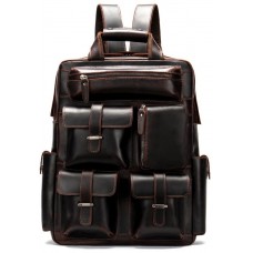 Рюкзак дорожный Vintage 14711 кожаный Темно-Коричневый - Royalbag Фото 2