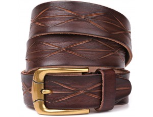 Ремень кожаный Vintage 20132 Темно-коричневый - Royalbag