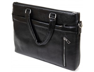 Деловая сумка кожзам Vintage 20516 Черная - Royalbag