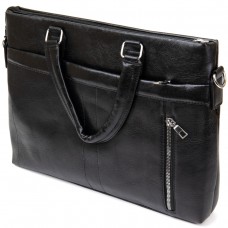 Деловая сумка кожзам Vintage 20516 Черная - Royalbag Фото 2