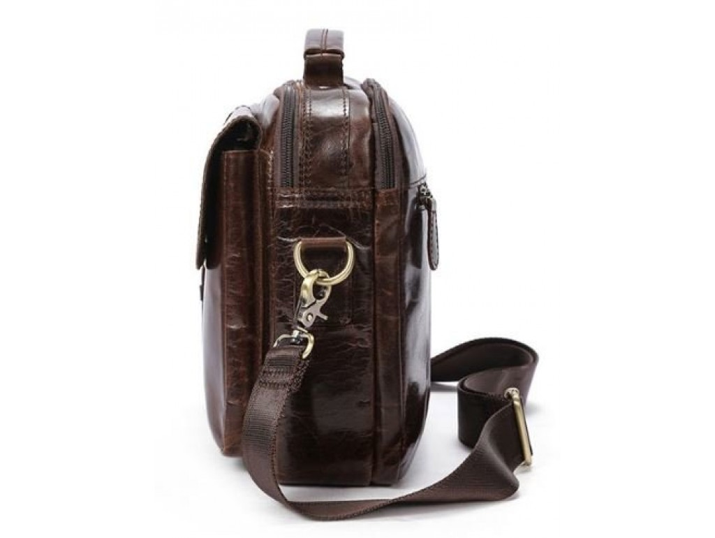Деловая сумка на плечо кожаная Vintage 14820 Коричневая - Royalbag