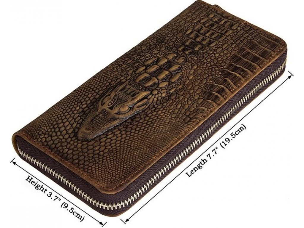 Мужской клатч Vintage 14462 кожа под крокодила Коричневый - Royalbag