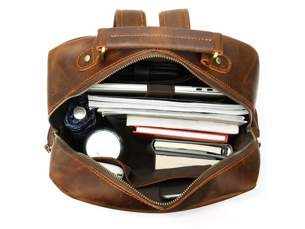Рюкзак винтажный для ноутбука Vintage 14712 кожаный Коричневый - Royalbag