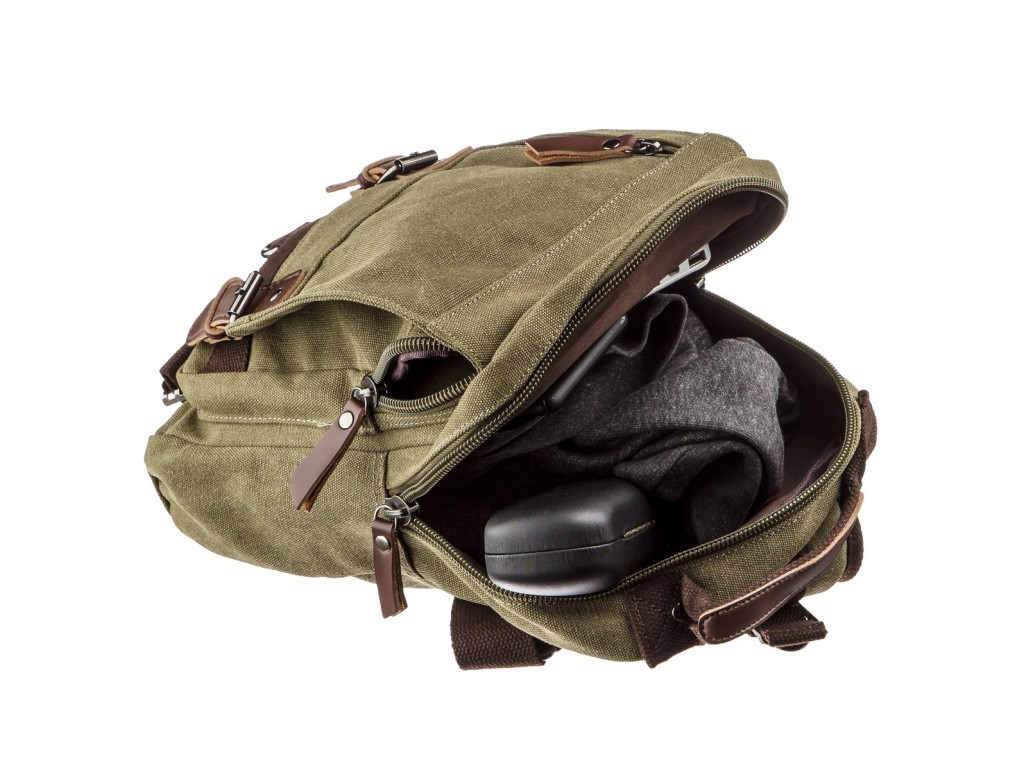 Сумка-рюкзак на одно плечо Vintage 20141 Оливковая - Royalbag