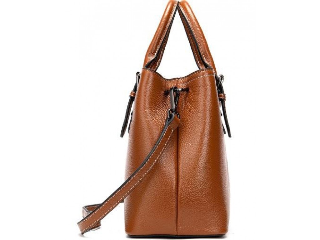 Классическая женская сумка в коже флотар Vintage 14875 Рыжая - Royalbag
