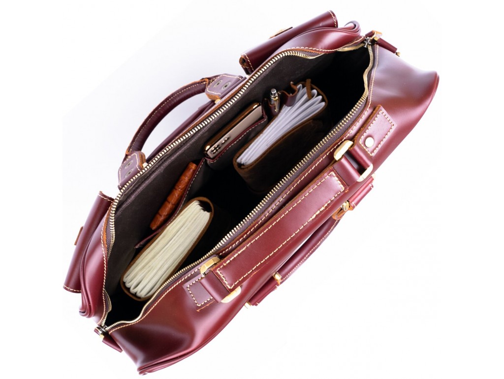 Дорожная сумка-портфель Vintage 14776 Бордовая - Royalbag