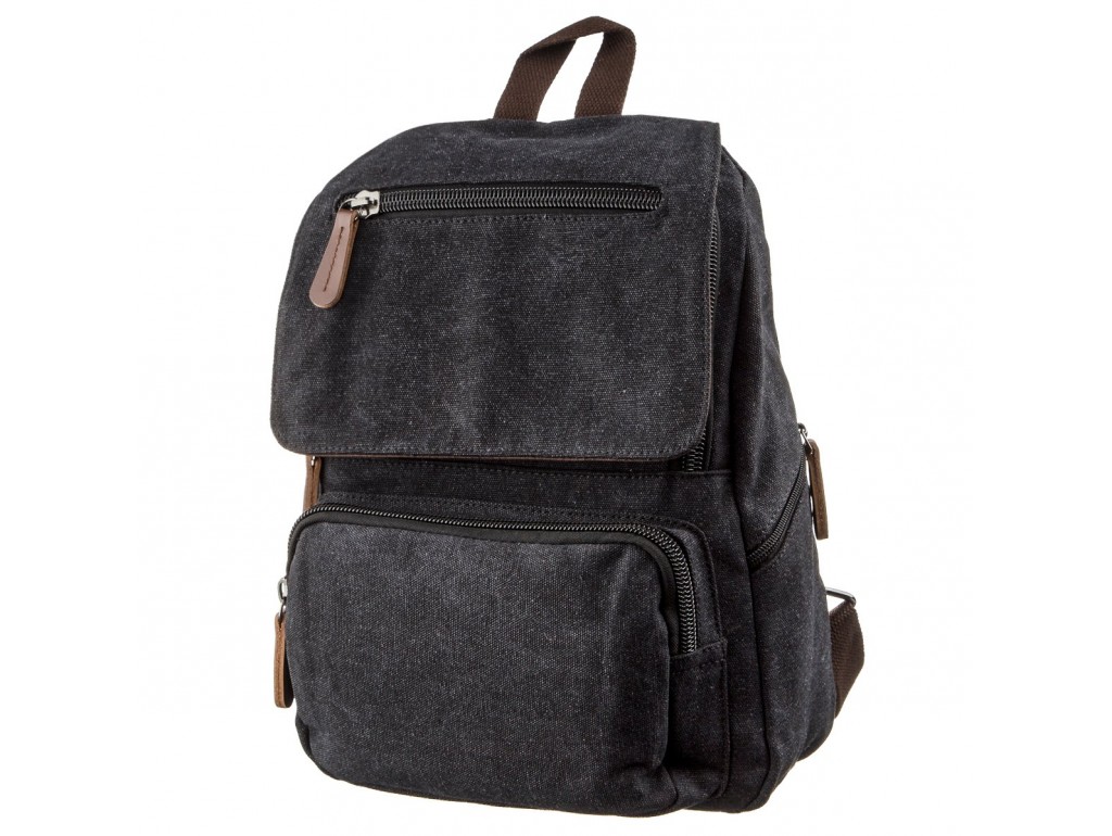 Компактный женский текстильный рюкзак Vintage 20194 Черный - Royalbag Фото 1