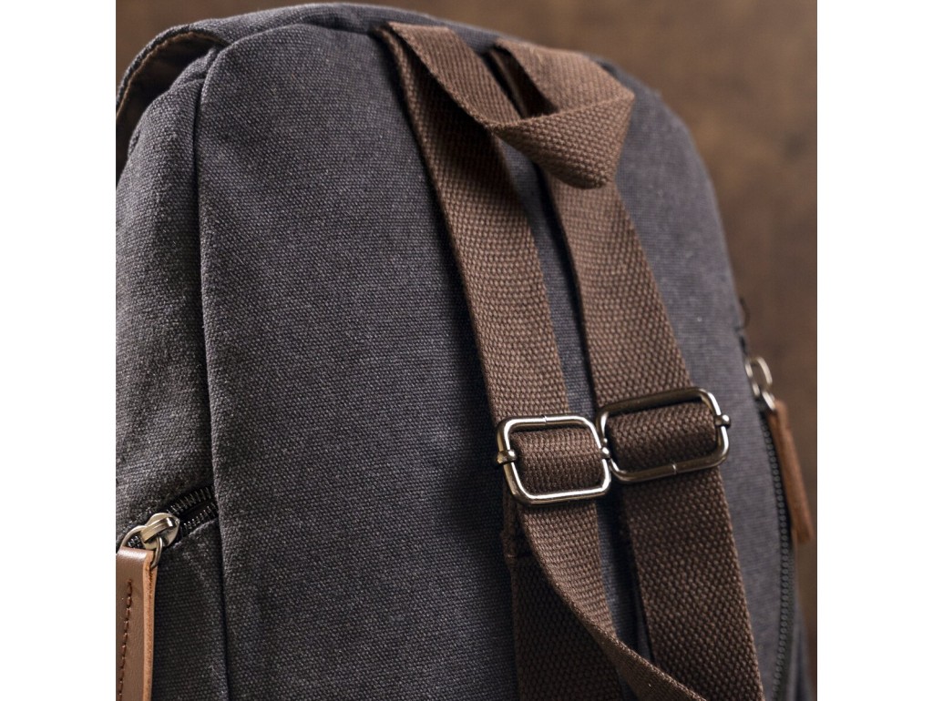 Компактный женский текстильный рюкзак Vintage 20194 Черный - Royalbag