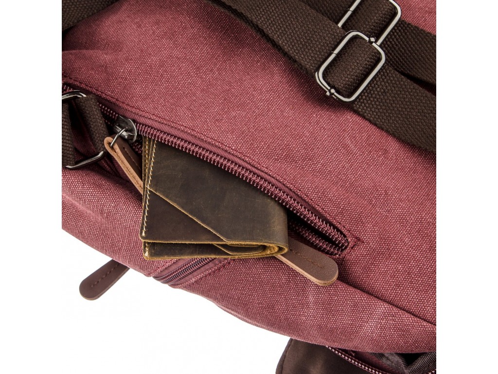 Компактный женский текстильный рюкзак Vintage 20195 Малиновый - Royalbag