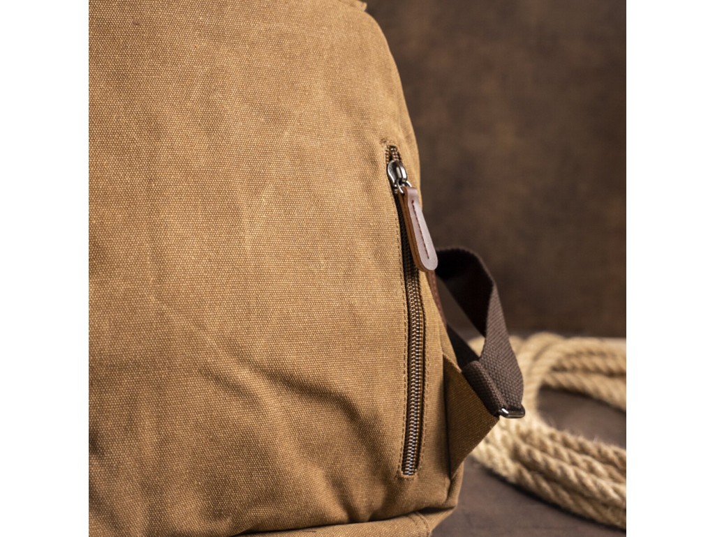 Компактный женский текстильный рюкзак Vintage 20196 Коричневый - Royalbag