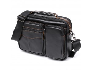 Кожаная мужская сумка Vintage 20469 Черный - Royalbag