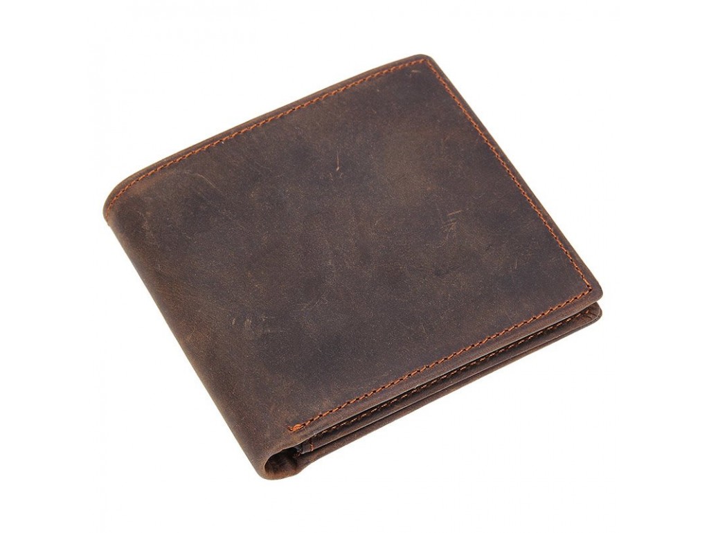 Бумажник горизонтальный в винтажной коже Vintage 14965 Коричневый - Royalbag Фото 1