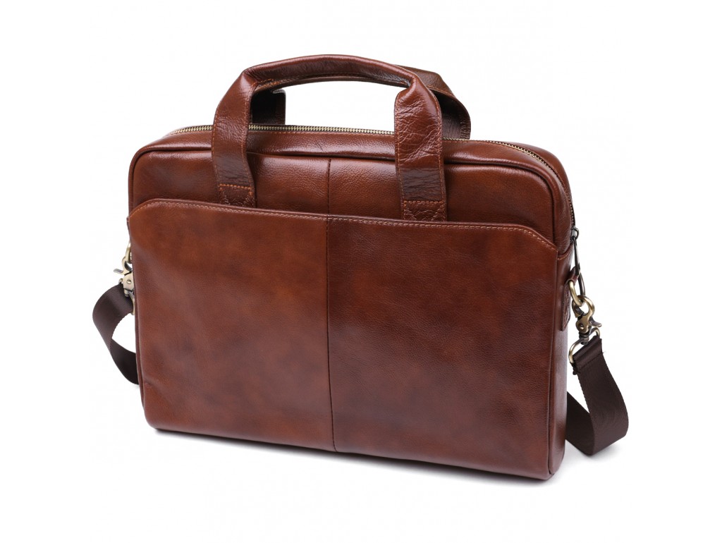 Кожаная мужская сумка для ноутбука Vintage 20470 Коричневый - Royalbag Фото 1