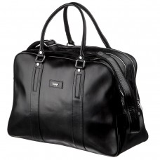Деловая мужская дорожная сумка гладкая кожа KARYA 17385 Черная - Royalbag Фото 2
