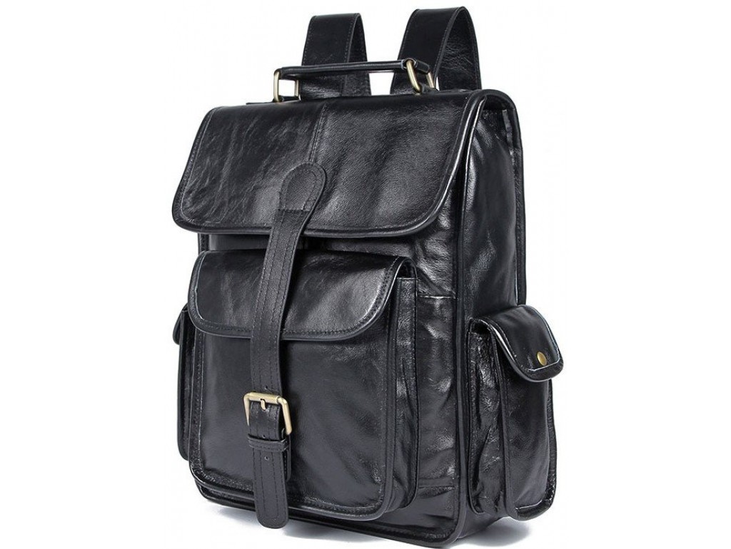 Рюкзак Vintage 14967 кожаный Черный - Royalbag