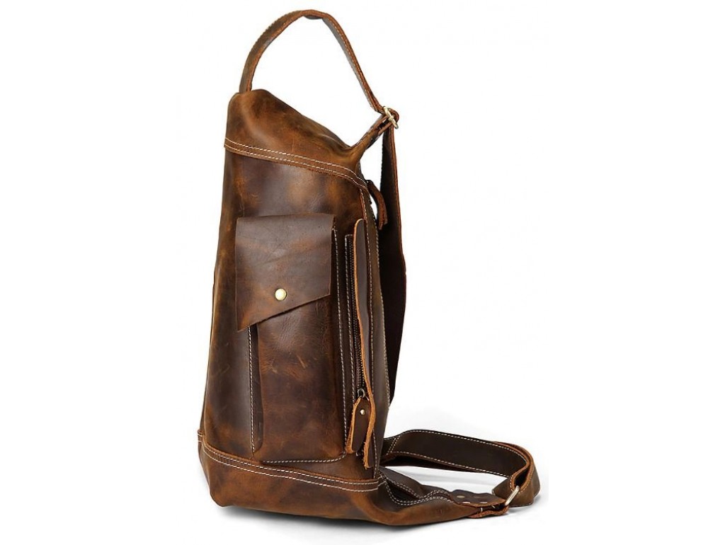 Мужская винтажная сумка через плечо Vintage 14782 Коричневая - Royalbag Фото 1