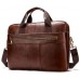 Деловая мужская сумка из зернистой кожи Vintage 14836 Коричневая - Royalbag Фото 3