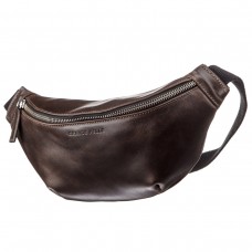 Поясная сумка GRANDE PELLE 11143 Темно-коричневая - Royalbag Фото 2