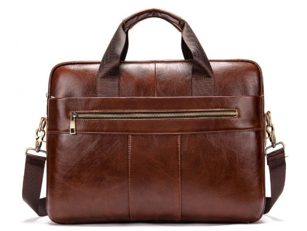 Деловая мужская сумка из зернистой кожи Vintage 14836 Коричневая - Royalbag Фото 1