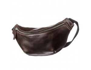 Поясная сумка GRANDE PELLE 11143 Темно-коричневая - Royalbag