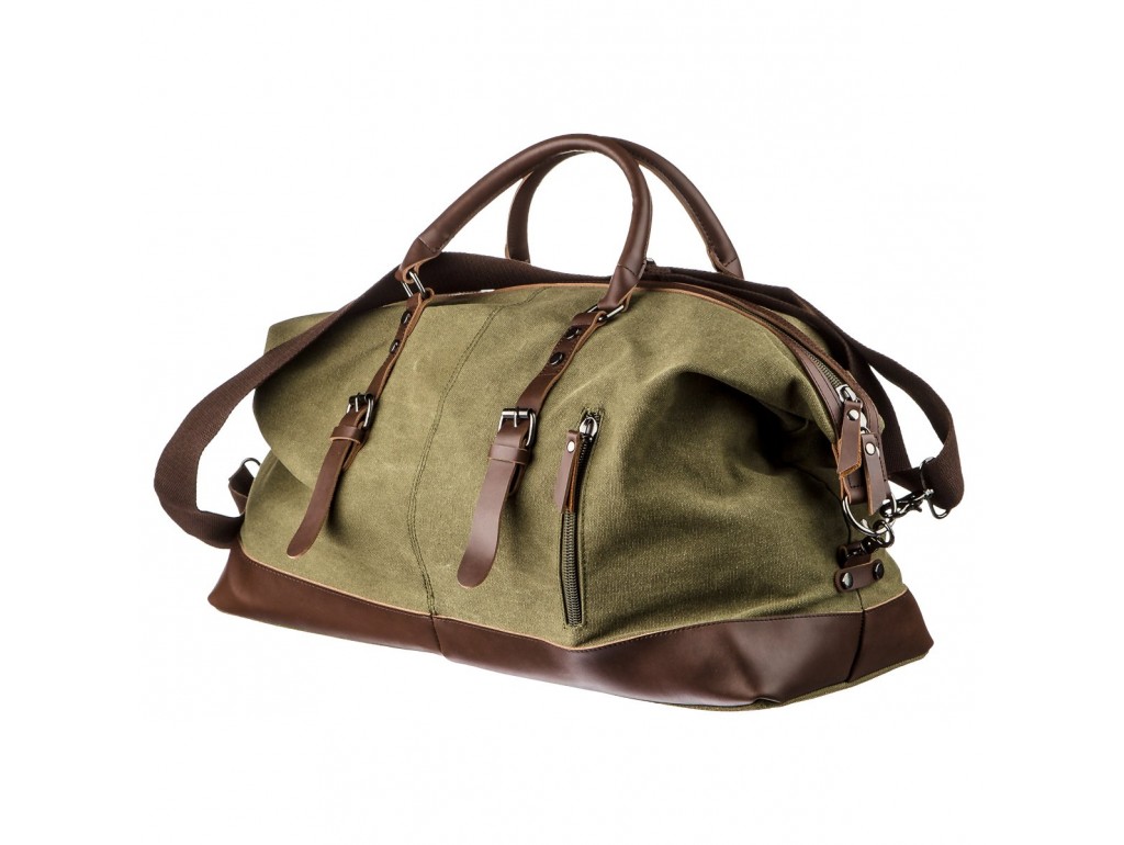 Дорожная сумка текстильная большая Vintage 20167 Зеленая - Royalbag Фото 1
