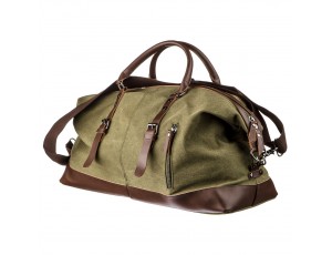 Дорожная сумка текстильная большая Vintage 20167 Зеленая - Royalbag