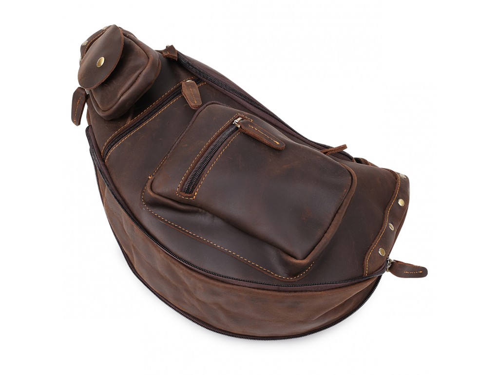 Кожаная мужская винтажная сумка через плечо Vintage 20373 Коричневый - Royalbag