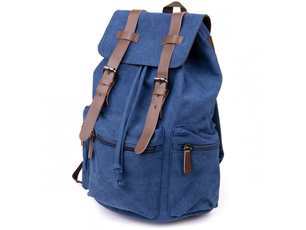 Рюкзак туристический текстильный унисекс Vintage 20609 Синий - Royalbag Фото 1