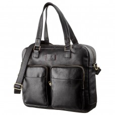 Мужская кожаная деловая сумка-портфель для ноутбука SHVIGEL 19108 Черная - Royalbag Фото 2
