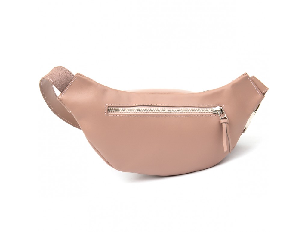Практичная кожаная женская поясная сумка GRANDE PELLE 11359 Розовый - Royalbag