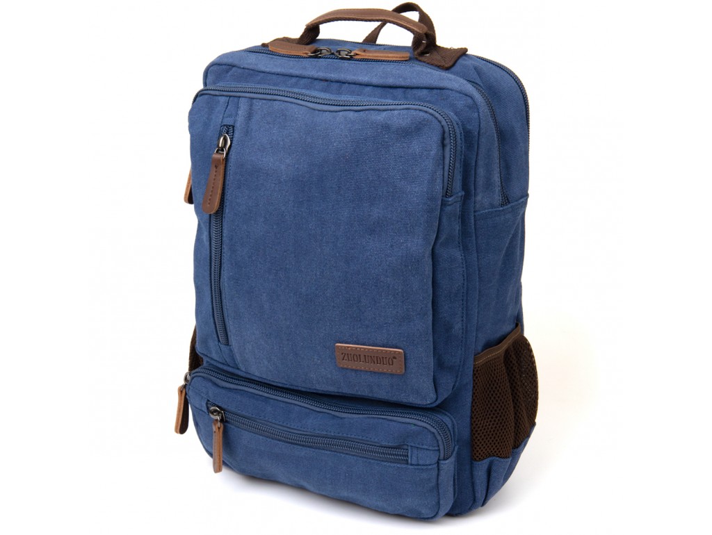 Рюкзак текстильный дорожный унисекс на два отделения Vintage 20613 Синий - Royalbag Фото 1