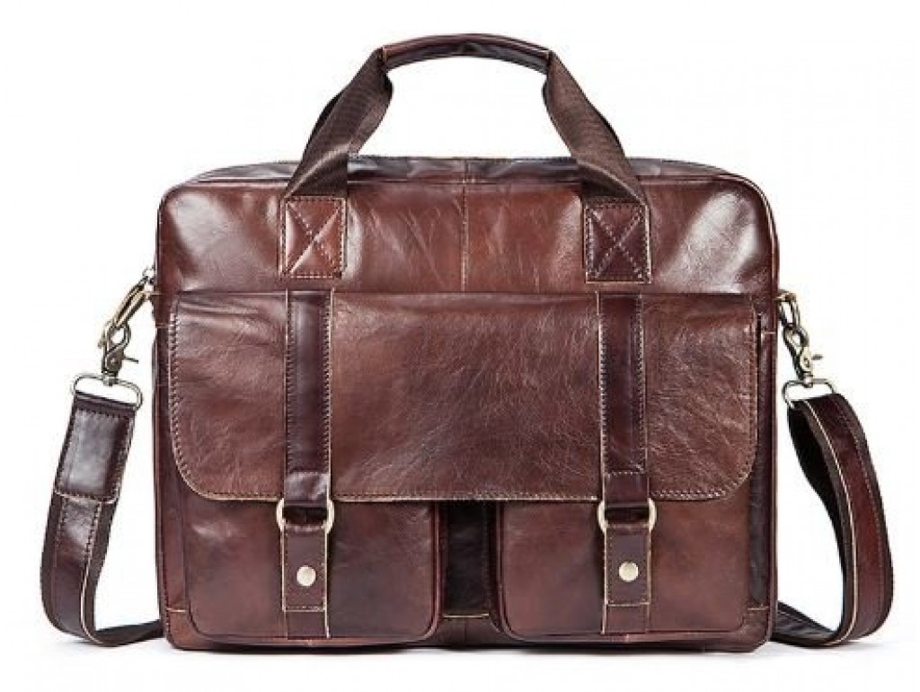 Деловая сумка мужская кожаная Vintage 14792 Коричневая - Royalbag Фото 1