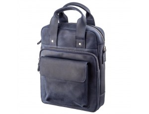 Стильная сумка под А4 вертикального формата в матовой коже 11170 SHVIGEL, Синяя - Royalbag