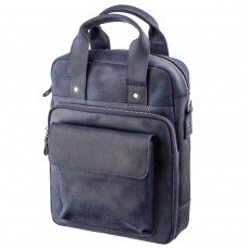 Стильная сумка под А4 вертикального формата в матовой коже 11170 SHVIGEL, Синяя - Royalbag Фото 2