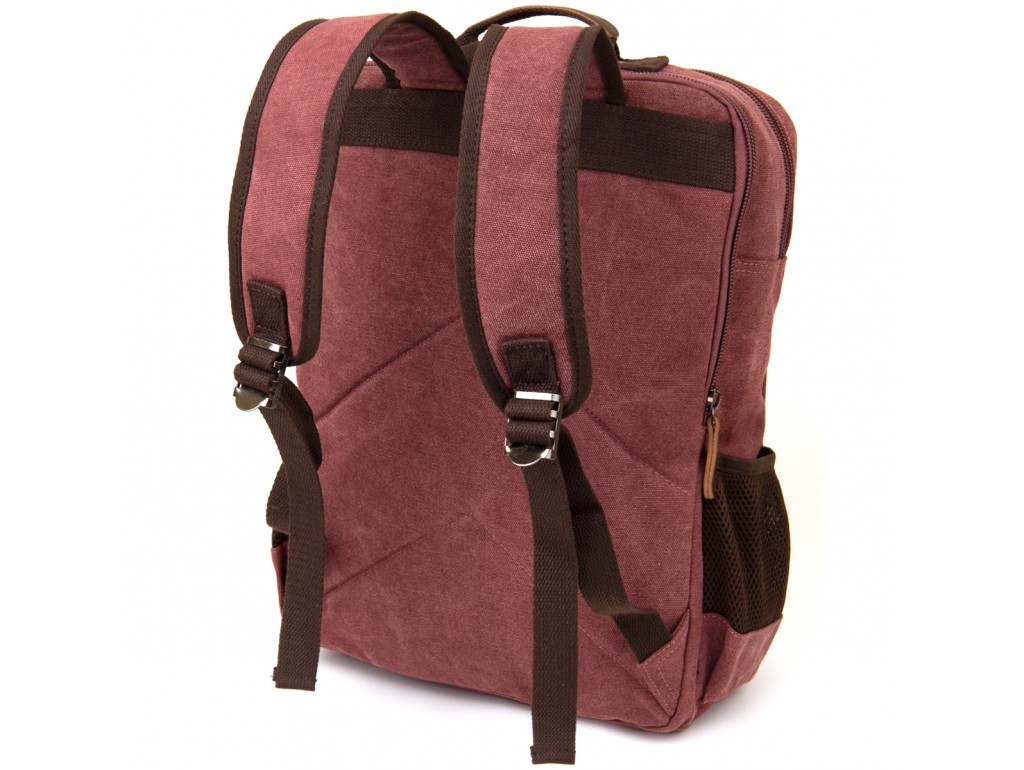 Рюкзак текстильный дорожный унисекс на два отделения Vintage 20615 Малиновый - Royalbag