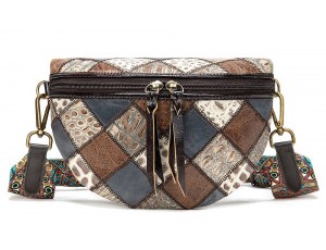 Женская поясная кожаная сумка 20342 Vintage Разноцветная - Royalbag