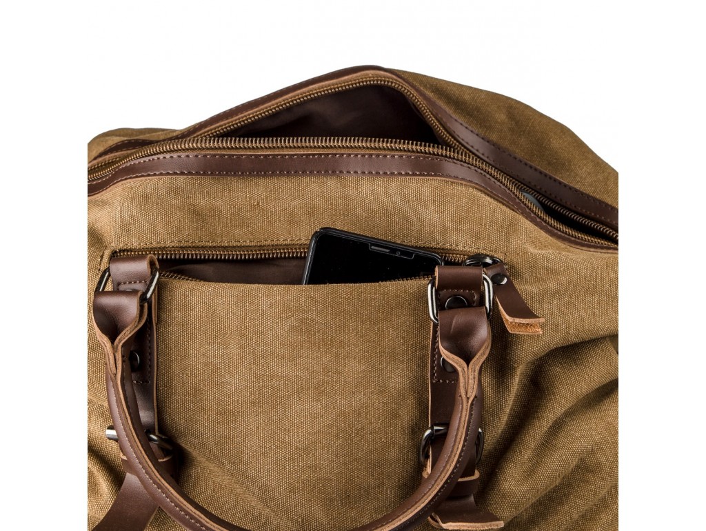 Дорожная сумка текстильная Vintage 20172 Песочная - Royalbag