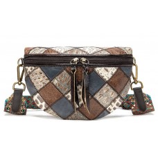 Женская поясная кожаная сумка 20342 Vintage Разноцветная - Royalbag Фото 2