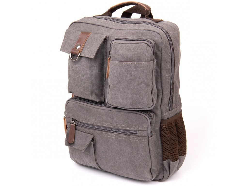 Рюкзак текстильный дорожный унисекс Vintage 20618 Серый - Royalbag Фото 1