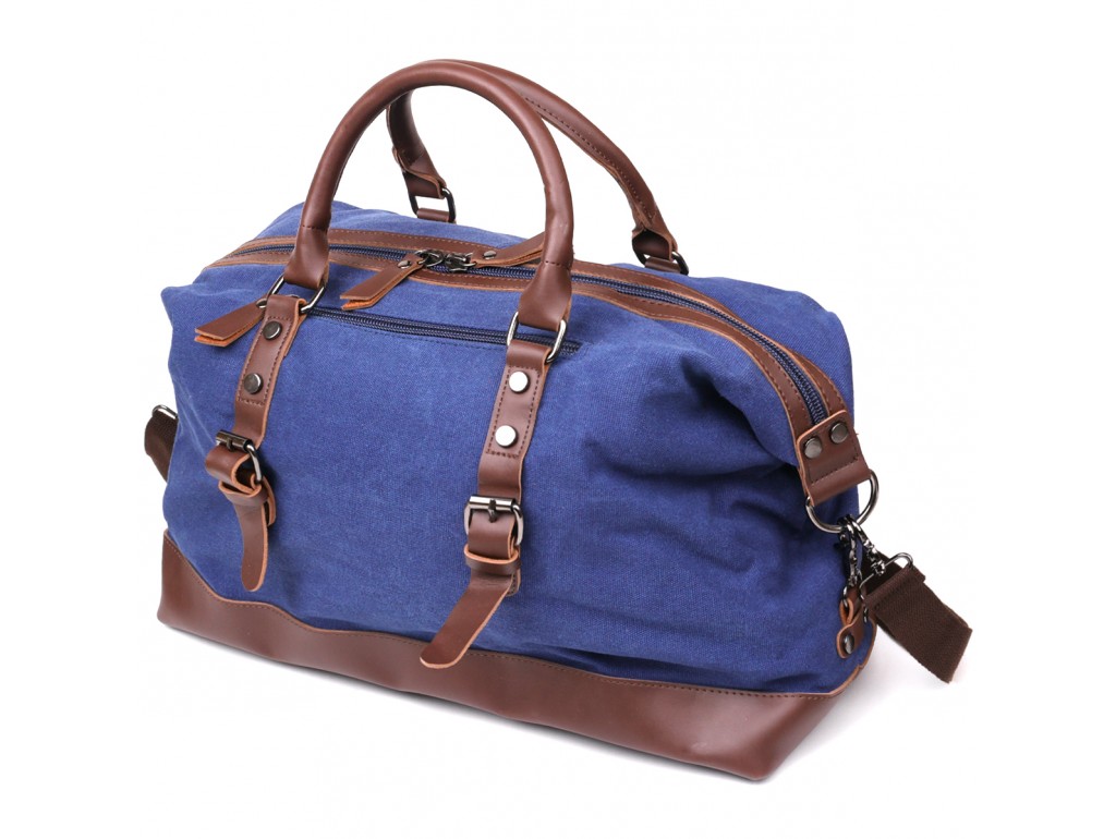 Дорожная сумка текстильная средняя Vintage 20084 Синяя - Royalbag Фото 1