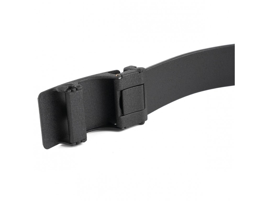 Ремень мужской с автоматической матовой черной пряжкой Vintage 20303 Черный - Royalbag