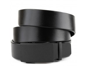 Ремень мужской с автоматической матовой черной пряжкой Vintage 20303 Черный - Royalbag